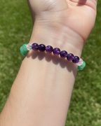 Rose Quartz - Amethyst - Green Aventurine - Clear Quartz Bead Bracelet